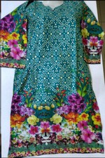 Pakistani Indian Kameez Stitched Size M /Kurti/Top/Tunic/Shirt FY- Green 1Pice 