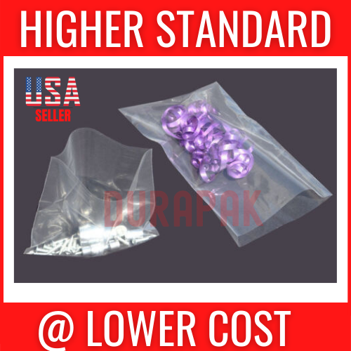 1000~ 9x18" 2 Mil Clear Flat Open Top LDPE Poly Bag Industrial Retail Food Bags - Bild 1 von 7