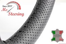 FOR ISUZU TROOPER 93-95 BLACK PERF LEATHER STEERING WHEEL COVER BLACK DBL STIT