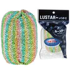 Japanese LUSTAR Kitchen Dish Wash Degreaser Cleaning Rainbow Scouring Sponge Pad