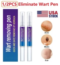 2Pack 12 Hours Wart Remover Pen Skin Tag Mole Remover Eliminate Foot Corn Warts