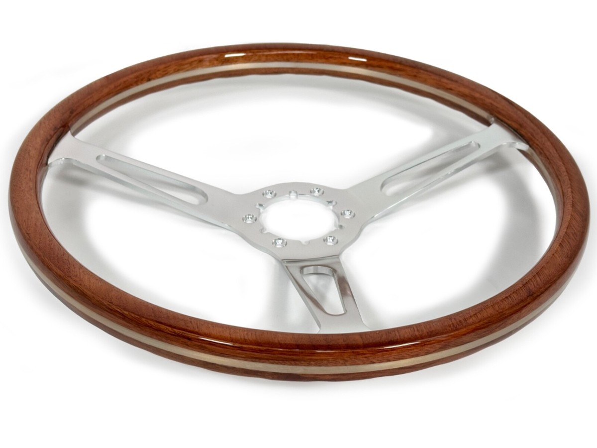 1969-94 Buick VSW Classic Wood Steering Wheel Kit, Tri-Shield Horn