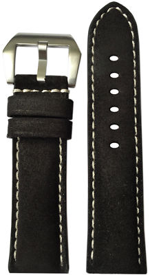 22mm XL RIOS1931 for Panatime Rough Black Leather Watch Strap for Panerai 22x22