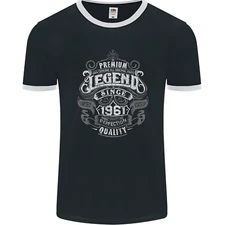 Premium Legend 64th Birthday 1961 Mens Ringer T-Shirt FotL