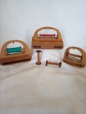 VTG Reilly & Sons Antique Wooden Sewing Weaving Loom Thread shuttles