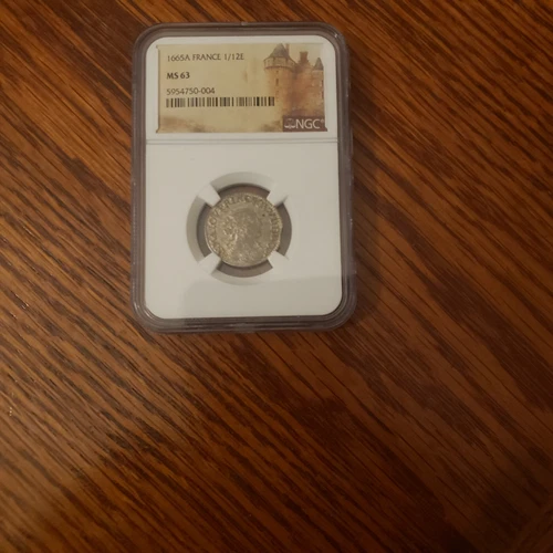 1665 A France 1/12 ECU  Maria NGC MS 63 FINEST KNOWN