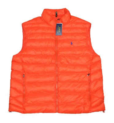 Polo Ralph Lauren Men's Orange Water-Repellent Packable Puffer