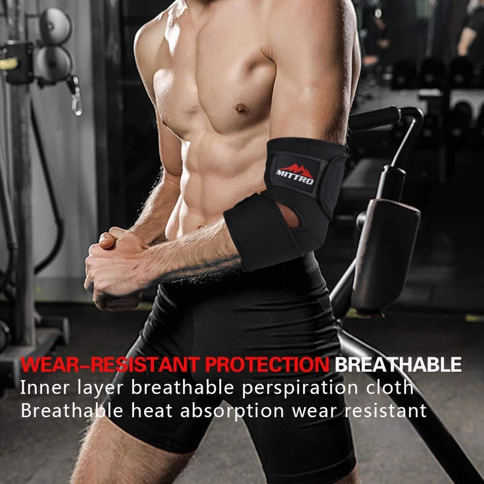 Neoprene Elbow Brace Support Compression Sleeve Tennis Golfer Arthritis Pain Gym - Image 4 of 4