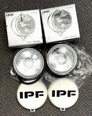 New IPF-900 Round High Performance Driving Lights, Black Body, Chrome Bezel