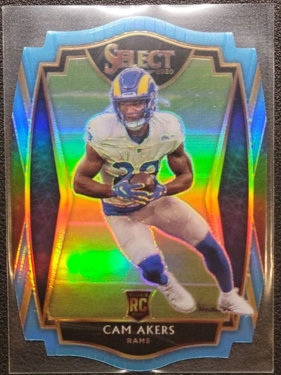 2020 Panini Select - Cam Akers Prizm Light Blue Die Cut #155 - Rams Color Match