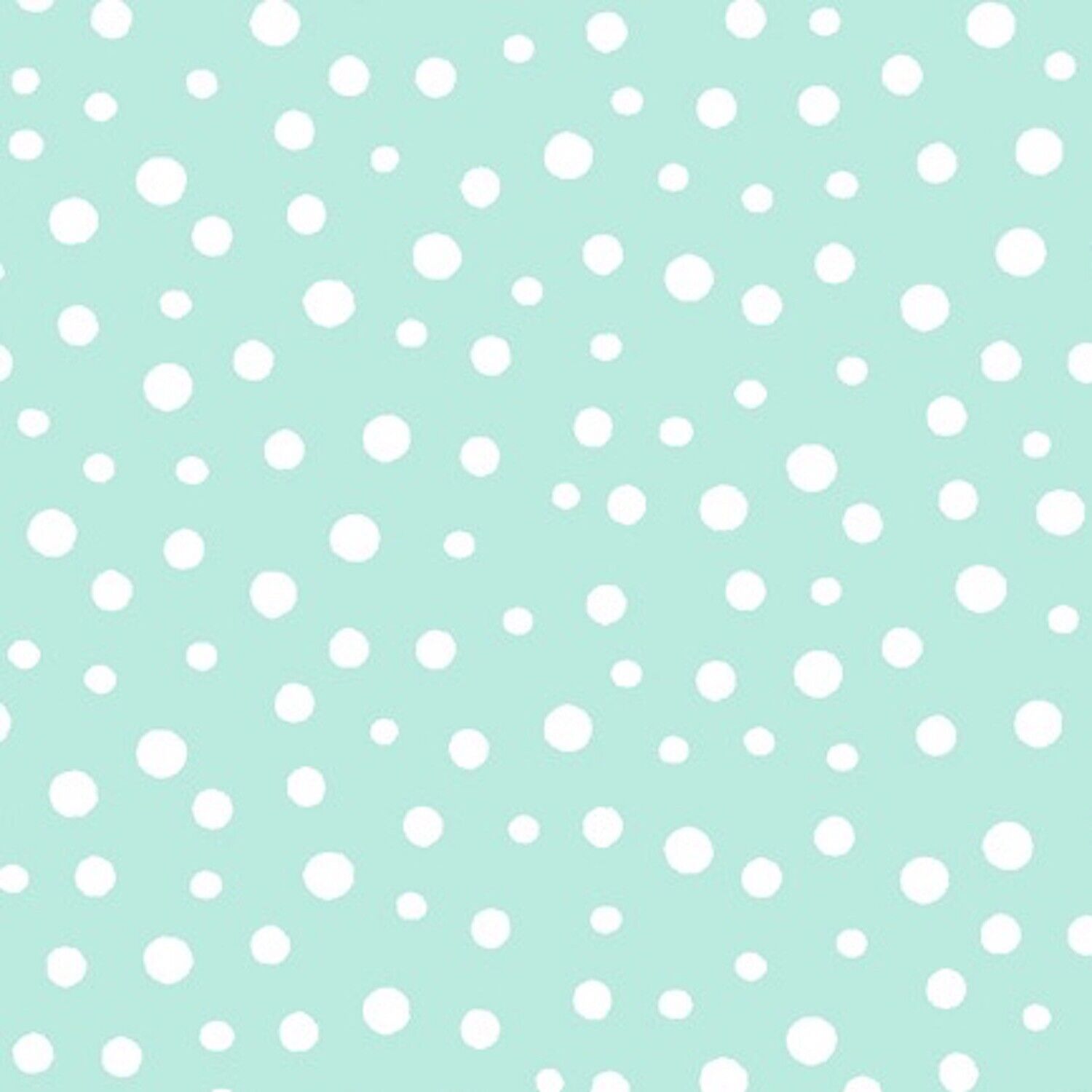 Monotone Polka Dots Aqua 100% Cotton Fabric by The Yard