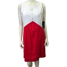 TOMMY HILFIGER $149 ZOOEY RED & WHITE SHEATH DRESS SZ 10 NWT