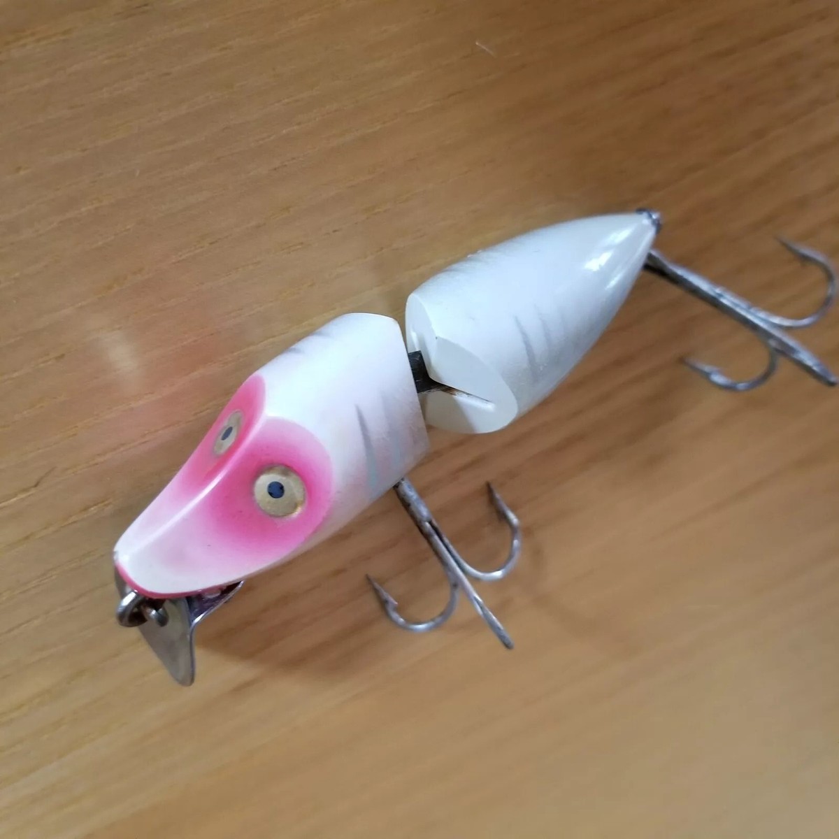 Heddon River Runt Spook Sinker Jointed Fishing Lure 9330 XRW Red White  Vintage