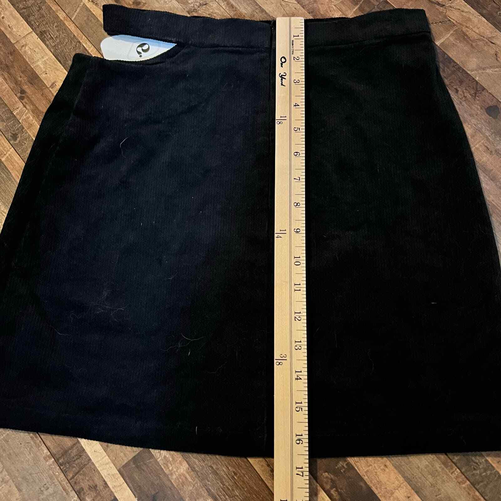 Elodie Black Corduroy Mini Skirt Womens Size M Cotton Blend New with Tags