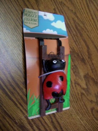 Lady Bug Multi-color Ceramic Flower Pot Huggers/5.5" Tall
