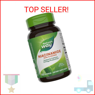 Nature's Way Niacinamide, Supports Cellular Energy*, 500mg per Serving, 100 Caps