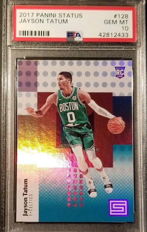 Jayson Tatum 2017 Panini Status Aqua RC Graded PSA GEM MINT 10
