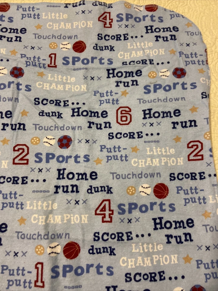 Cobertor de recepção de bebê Circo Sports Balls flanela azul estrela de basquete beisebol - Imagem 2 de 4