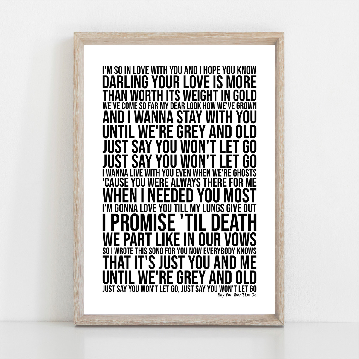 Say You Won't Let Go Lyrics Print