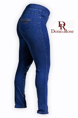 Jeans donna leggero mod. Capri elasticizzato comodo con elastico DONE \u0026  ROSE | eBay