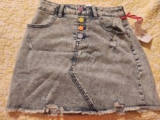 NWT Justice Girls Size 14 Fashion Candy Buttons High Rise Denim Skirt