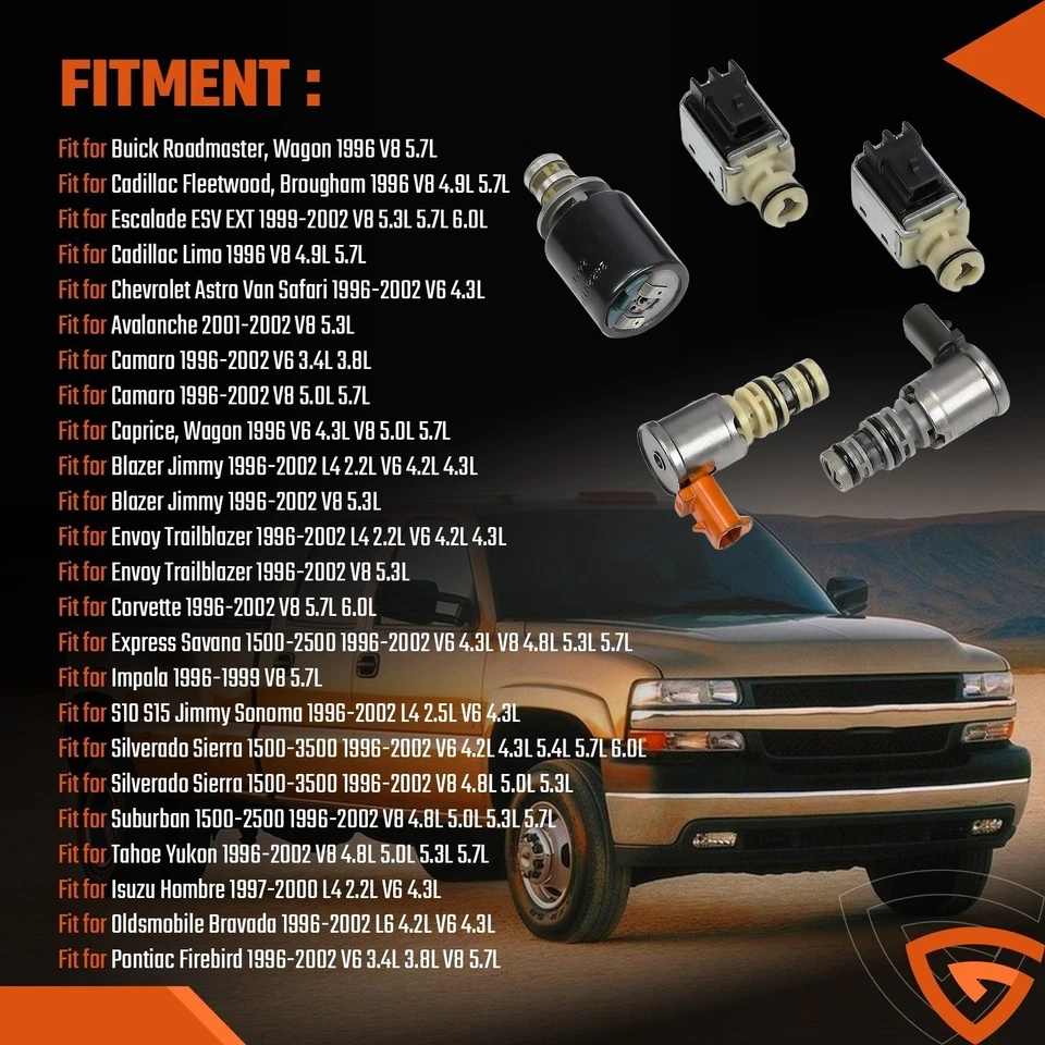 Комплект соленоида Transmission Master для GMC Chevy EPC Shift TCC 3-2 PWM 4L60E 4L65E - Изображение 2 из 4