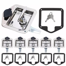Labwork 6pcs Trailer Door Latch T-handle Locks Bent Up Handale Tool Box Key