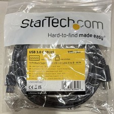 StarTech.com SuperSpeed USB 3.0 A Male to B Male Cable 10ft Black USB3SAB10BK
