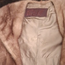 LGF Women's Brown Mink Fur Stole/ Shawl One Size Solid Lined Collared
