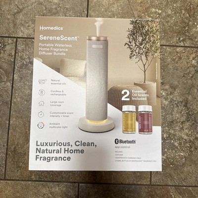  NEW  Homedics SereneScent Portable Waterless Home Fragrance Diffuser Bundle