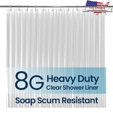 Waterproof Shower Curtain Liner Eco-Friendly PEVA Durable Rustproof Grommets New