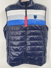 REDVANLY Men's Gemier Sleeveless Vest in Midnight Navy Golf Athletic Luxury ~S