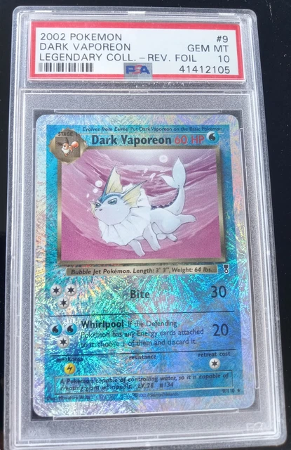 Pokemon Legendary Collecton Reverse Holo Vaporeon PSA 10 ARITA ART GRAIL POP 37