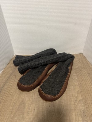 Acorn Original Slipper Socks Gray Wool Cloud Cushion Shoes Men s Size 13.5-14.5