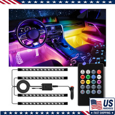 Car Led Interior Lights 4pcs 48 Led Multicolor Music Under Dash Lighting Waterp Car Led Interior Lights 4pcs 48 Led Multicolor Music Under Dash Lighting Waterp