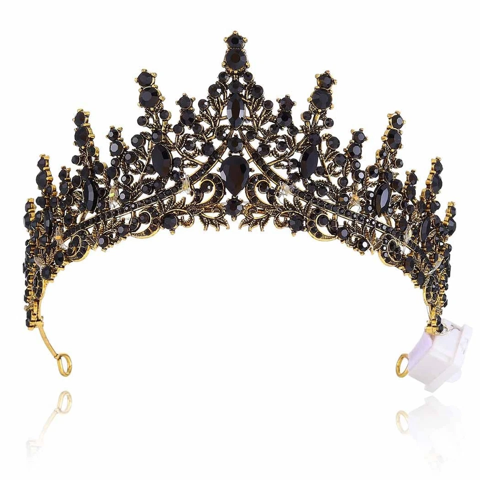 Corona de Halloween iluminada tocado negro pelo gótico para (color negro claro,... Foto 2 de 4