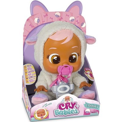 Cry Babies Lammy the Sheep Interactive Doll Cries Real Tears Pink White 10598