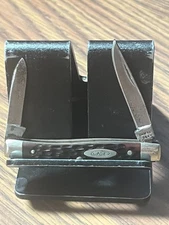 Case XX 6233 10 Dots 1970 2 Blades Dark Jigged Brown Handle Good Snap 