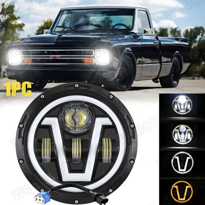 DOT 7'' Round HI/LO Beam LED Headlights fit Chevrolet 1962-1980 C10 Pickup Truck