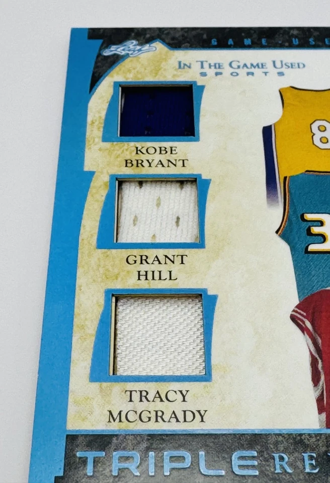 Kobe Bryant Grant Hill Tracy McGrady 2022 Leaf Game Used Triple Relic /5🔥 - Image 3 of 4