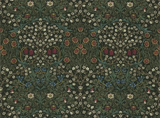 WILLIAM MORRIS CURTAIN FABRIC DESIGN Blackthorn 1.1 METRES GREEN 100%