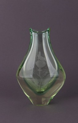 Glas Vase Miloslav Klinger für Zelezny Brod Glassworks Böhmen 60er Jahre