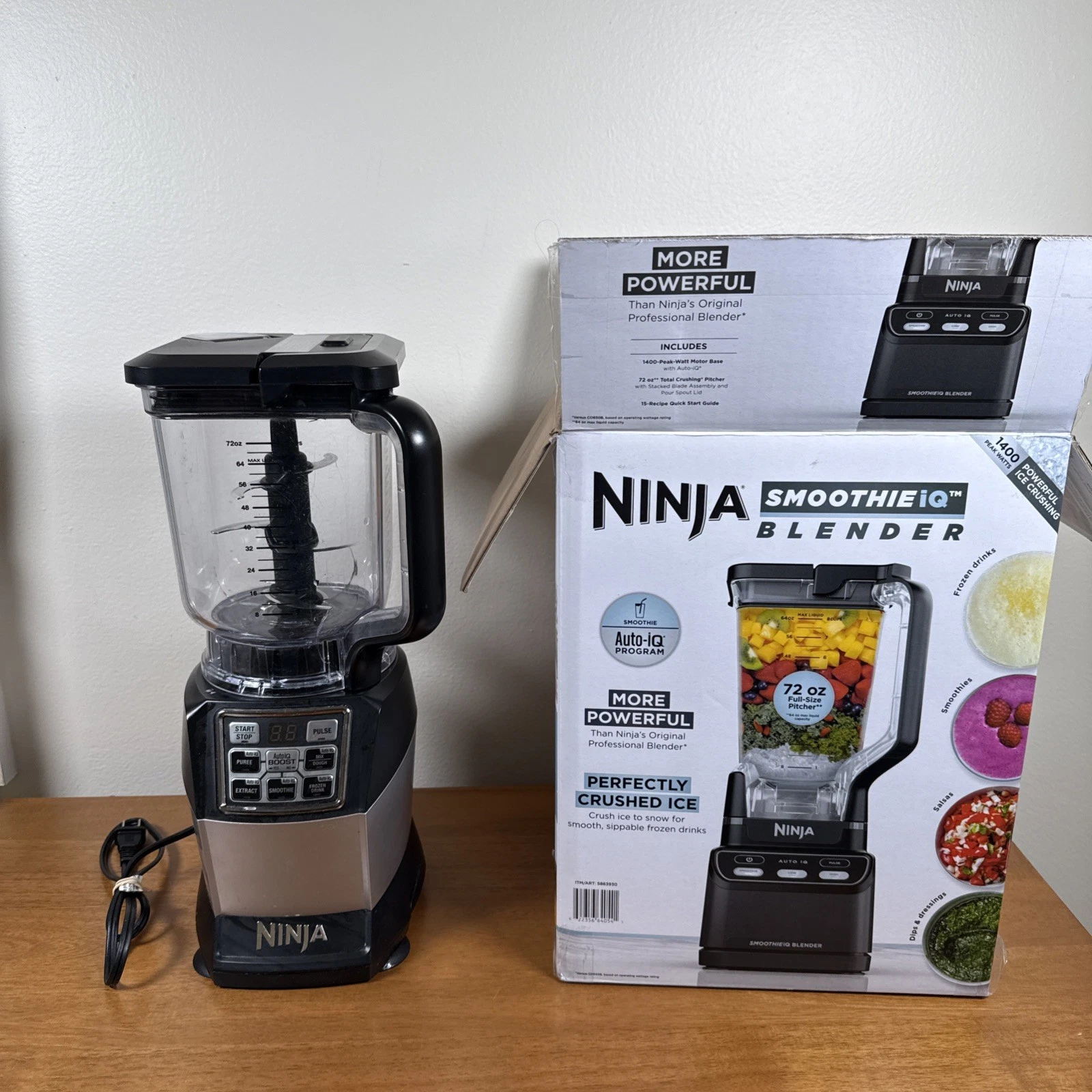 Ninja Professional Blender with Smoothie Auto-IQ, 1400 Peak Watts 72-oz CO750B
Opens in a new window