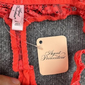 Agent Provocateur Red Lace Thong Lingerie Size 2