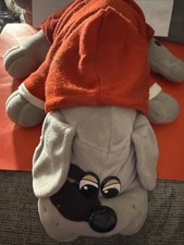 1985 TONKA Large Pound Puppy Puppies 18 Long Plush With Outfit Vintage Grey