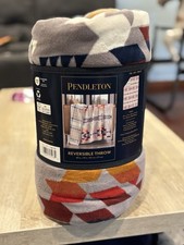 Pendleton Reversible Plush Throw 50" x 70" Legend Lake Gray Polyester New