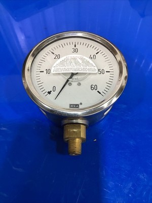 New Wika 9699117 Type 213.53 Pressure Gauge 4'' 60psi 1/4'' NPT LM
