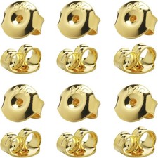 12PCS 925 Silver Earring Backs 18K White Gold Plated Secure Stud Locks