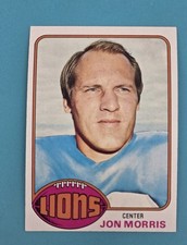1976 Topps #344 Jon Morris Detroit Lions FOOTBALL Card P4