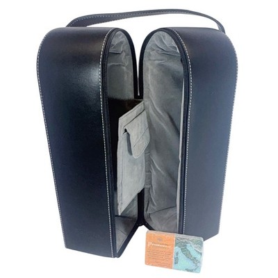 Martini & Rossi Prosecco Double Wine Bottle Carrier Black Faux Leather